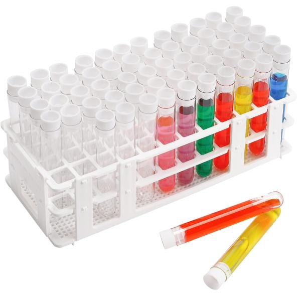 China Plastic Test Tubes With Rack And Caps, 16 X 100mm With Holder For Scientific Experiments, Beads Liquid factory