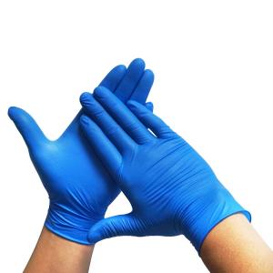 China Blue Nitrile Dipped Gloves AQL4.0 Grade In Stock factory