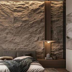 China Light Weight Outdoor Exterior Decorative PU Faux Rock Polyurethane Stone Panel 3D PU Stone Wall Panel factory