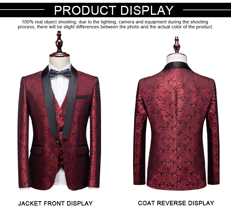 Boys Formal Wear Jacket in Formal Three Piece Suit with Woolen Cloth Fabric and V-Neck