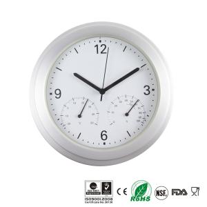 China 3 In 1 Design Indoor Outdoor Thermometer With Clock / Temperature / Hygrometer Reading factory