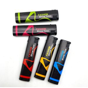 China Customized Design Wrapped Sticker Disposable Electric Lighter with En13869 Certificate on sale