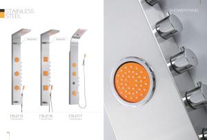 China Professional Stainless Steel Shower Panel With Adjustable Orange Massage Jets factory