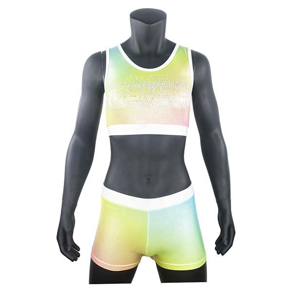 Breathable Metallic Cheer Dance Clothes , Cheerleader Warm Up Suits With