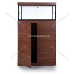 floor standing wooden clothes display racking unit