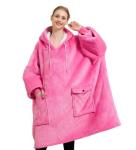 Soild Color Oversized Sherpa Hoodie Blanket Extra Long Hooded Blanket Casual