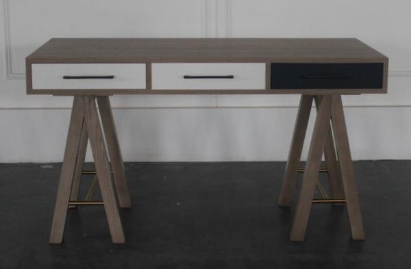 Formica laminate 3-drawer solid wood writing desk for hotel bedroom furniture