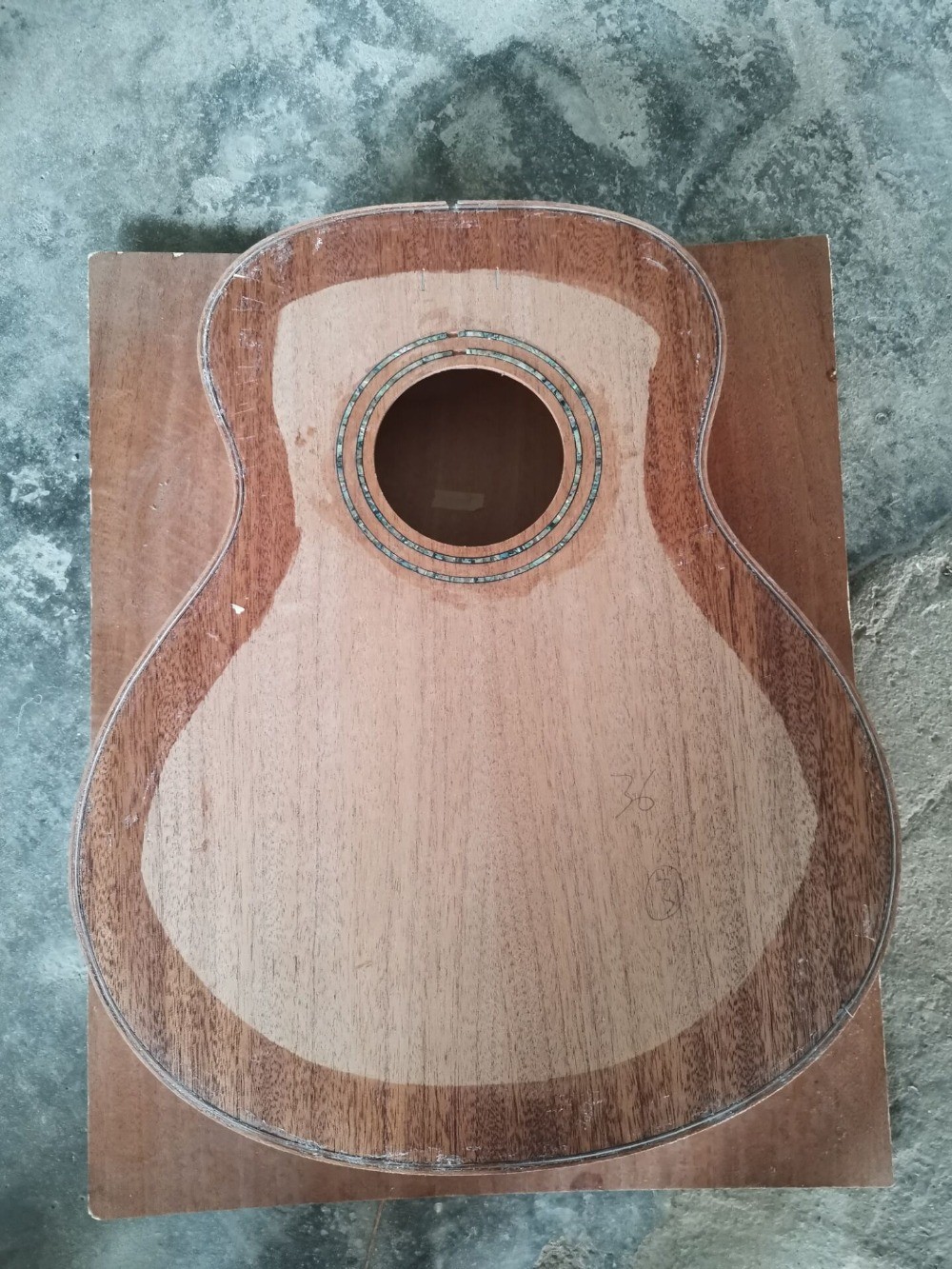 Custom Solid KOA Wood Top OM Body Shape Life Tree Inlay Acoustic Guitar Wood Pickguard