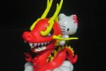 Red Dragon Custom Plastic Toys Hello Kitty Figure With Chinese Dragon