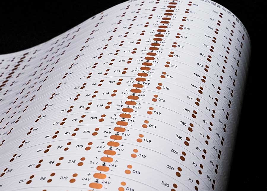 Double Sided Chip on FPC White Film FPCB For 2835 LED Strip Flexible Circuit Board