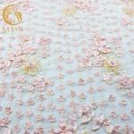 Multiple Colors Tulle 3D Floral Lace Fabric Nylon Embroidery Lace Fabric