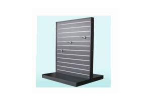 China Black Commercial Store Display Fixtures MDF Material , Customized Pegboard Display Stand factory