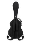 PVC Matte Black Leather Fiberglass Guitar Hard Case With Backpack Straps