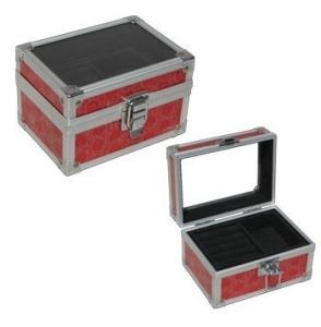 China Aluminum Train Case Jewelry Box , Makeup Artist Travel Case With Tiered Bags factory