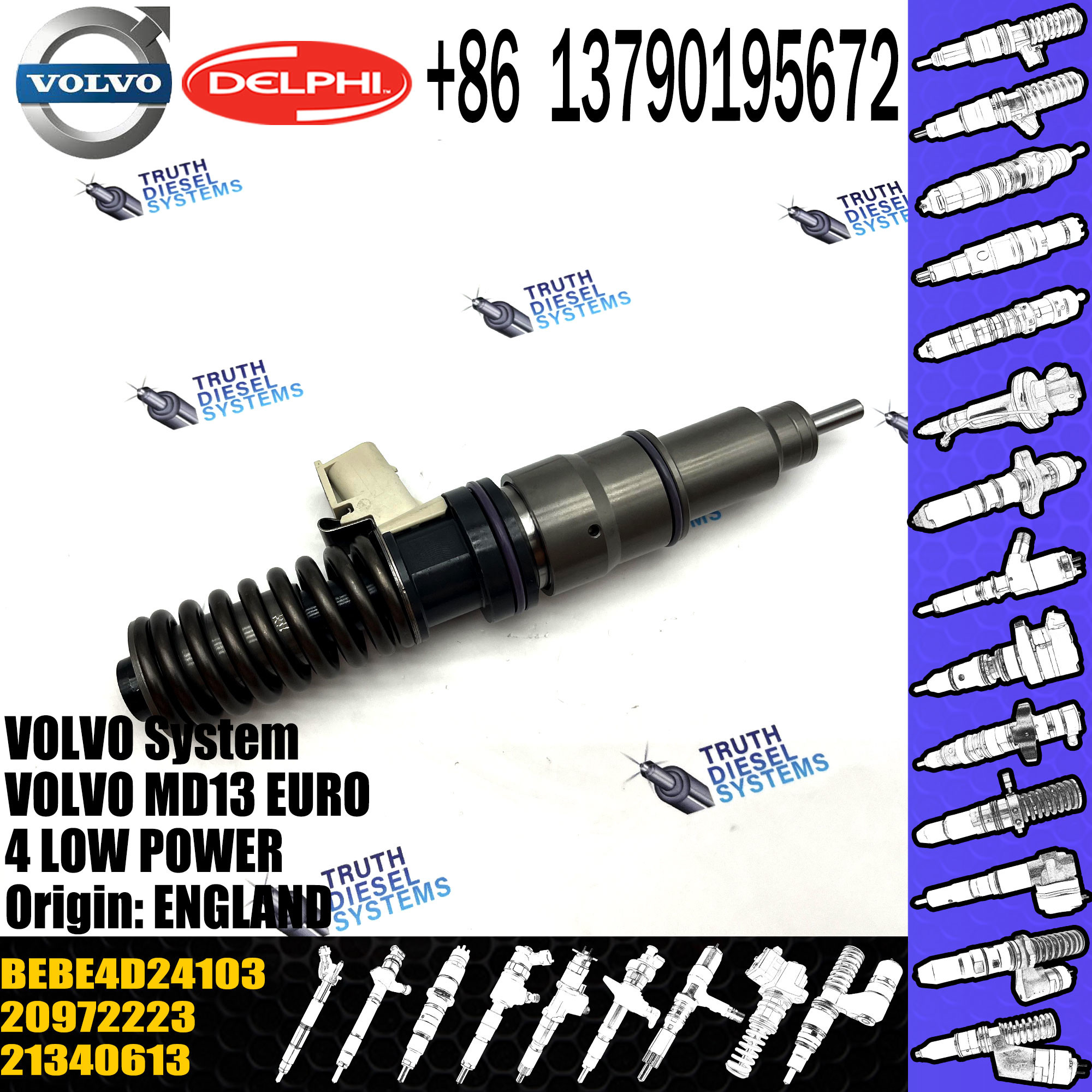 original Diesel Fuel Injector 20972223 BEBE4D16003 BEBE4D08003 BEBE4D24003 BEBE4D24103 E3.18 for VOL MD13 EURO 4 LOW