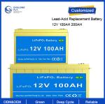 Chargeable LiFePO4 Lithium Battery Packs 12.8V 100Ah for Lead Acid Replacement
