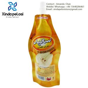 Food Grade Custom Juice Packaging Material Plastic Self-Supporting Stand Up