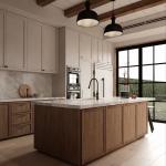 Luxury Modular Solid Wood Grille Plate Wall Kitchen Furniture Smart Portable