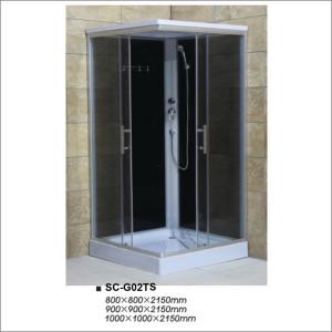 China Fully Enclosed Complete Shower Cubicles With Black Painting Tempered Glass factory
