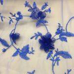 Colorful Polyester 3D flower embroidered Lace fabric for women garments
