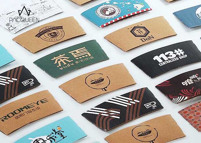 Recyclable Hot Drink Sleeves , Hot Coffee Cup Sleeves Heat Resistant