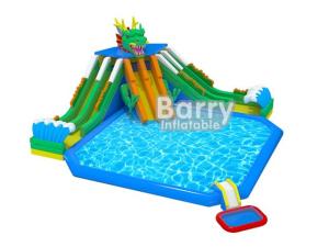 China Playground Outdoor Inflatable Aqua Park / 3 Slide Inflatable Water Fun For Children factory
