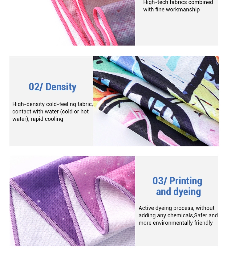 Professional Custom Gym Towel , Stay Cool Ice Towel Digital Printing SGS Certification