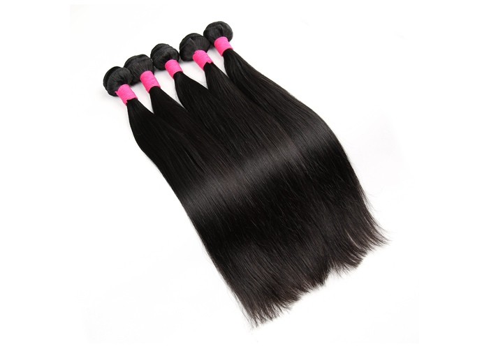 Brazilian Human Hair Grade 6A Virgin Hair , Silk Straight Human Hair Weave Weft