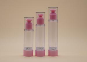 China Pink And Clear Color Airless Treatment Pump Bottle 80ml 100ml 120ml With Over Cap factory