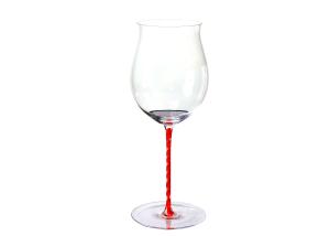 China 900ml Electroplating Pinot Noir Lead Free Crystal Wine Glasses with Colored Stem factory