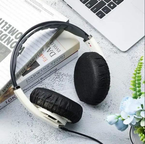 Non Woven Earphone Cover Black / White /Blue Nonwoven Disposable Hygienic