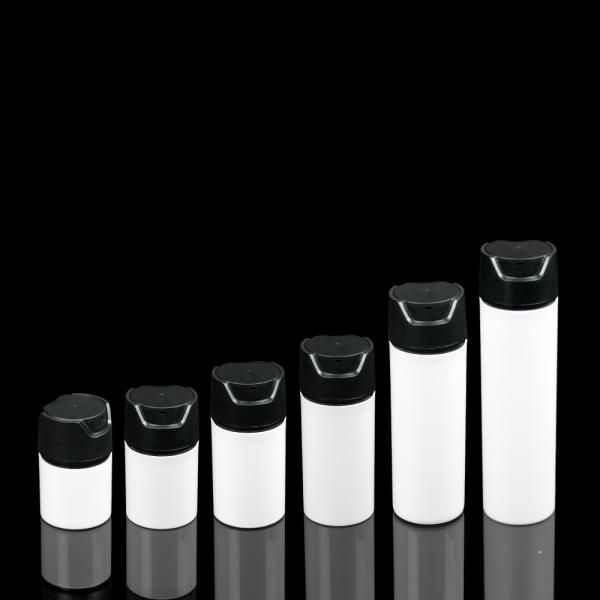 Face Cream Clear Cylinder Round Airless Bottles With Aluminum Finish Treatment