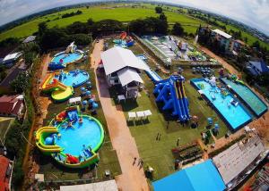 China Mobile Thailand Project Inflatable Water Parks With Slide Puncture-proof factory