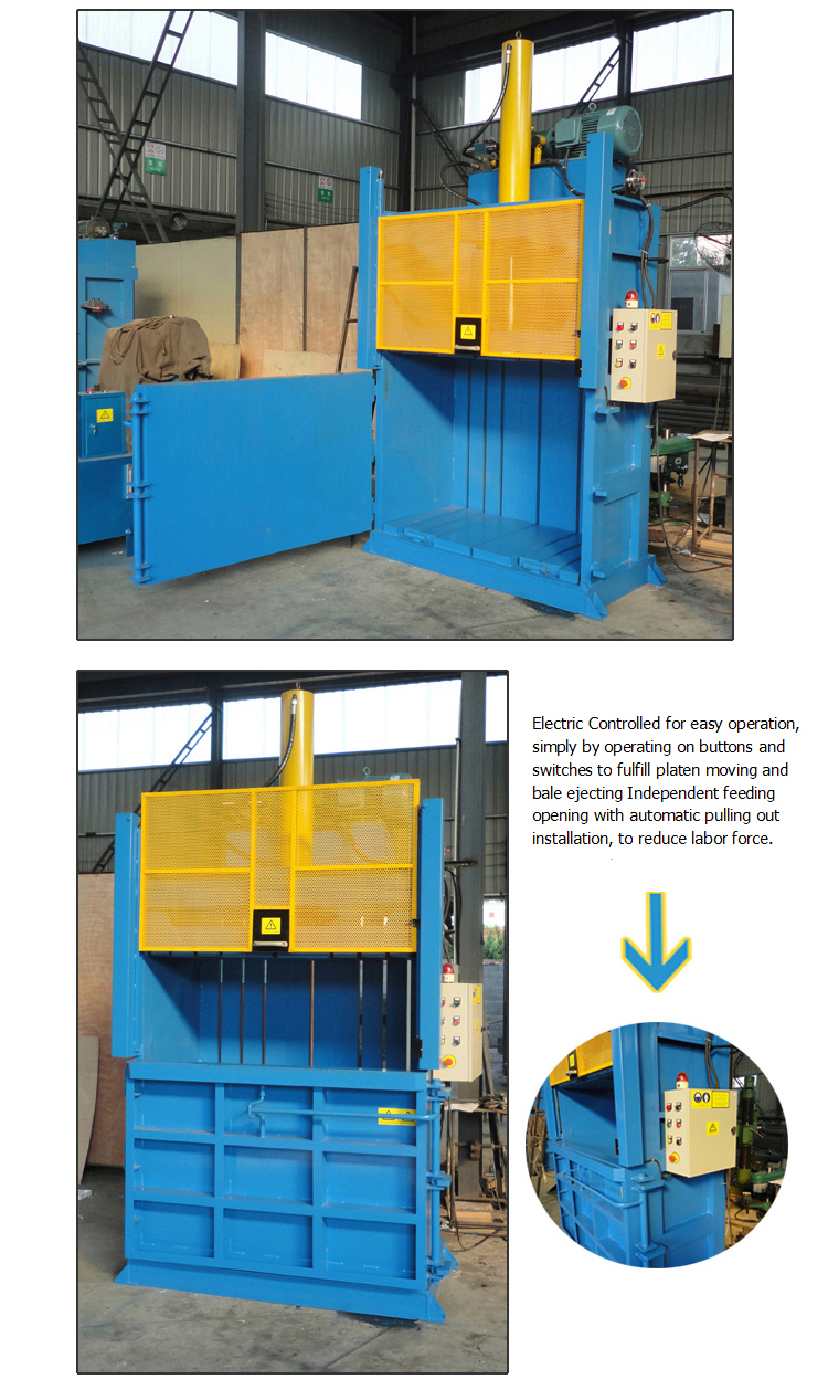 380v Vertical Cardboard Baler Recycling Waste Cardboard 1550*760