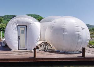 China Outdoor Custom Made 3 Rooms Inflatable Bubble Tent Hotel With Steel Frame Tunnel Entrance From Sino Inflatables factory