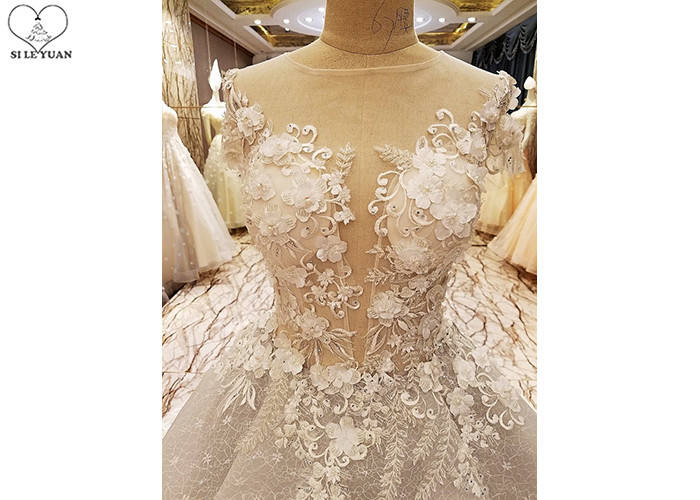 Sexy Tailor Made Prom Dresses , Grey Lace Evening Gown Deep V Neck Back