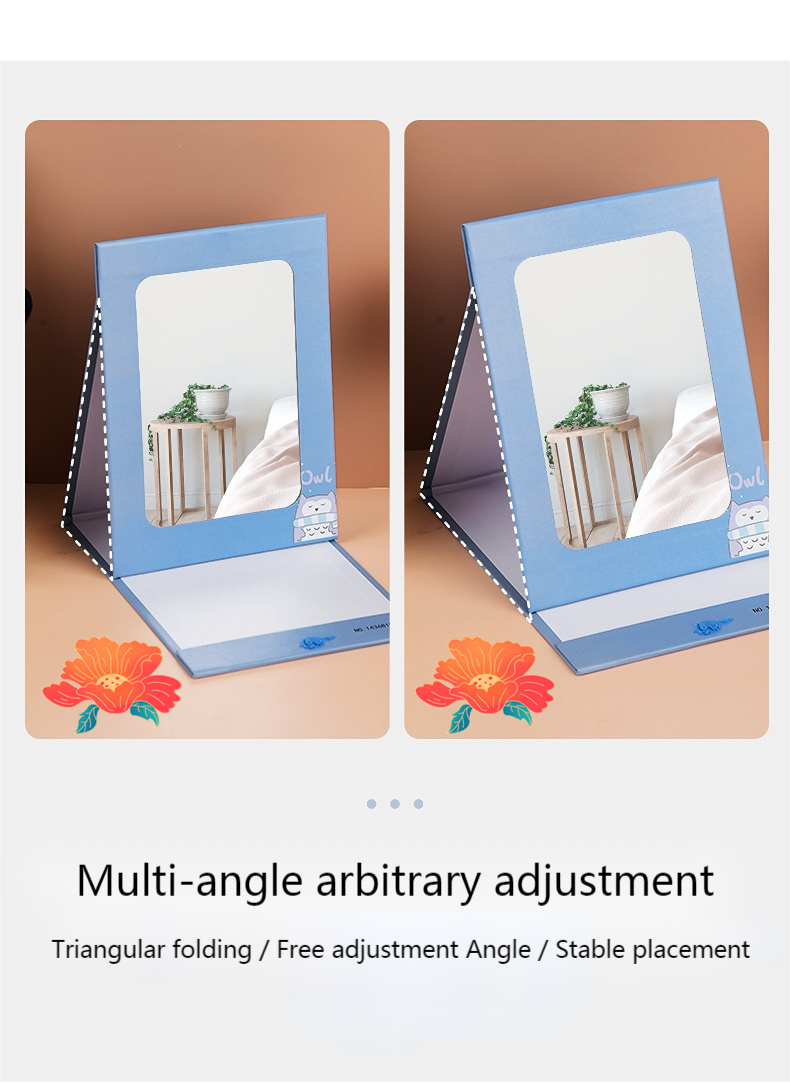 Foldable Vanity Make Up Cute Heart Shaped Cosmetic Makeup Small With Extra LOGO Yes Mirror