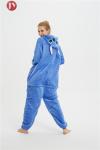 Wholesale Soft Fleece Plus Size Blue Stitch Kigurumi Onesie Pajamas