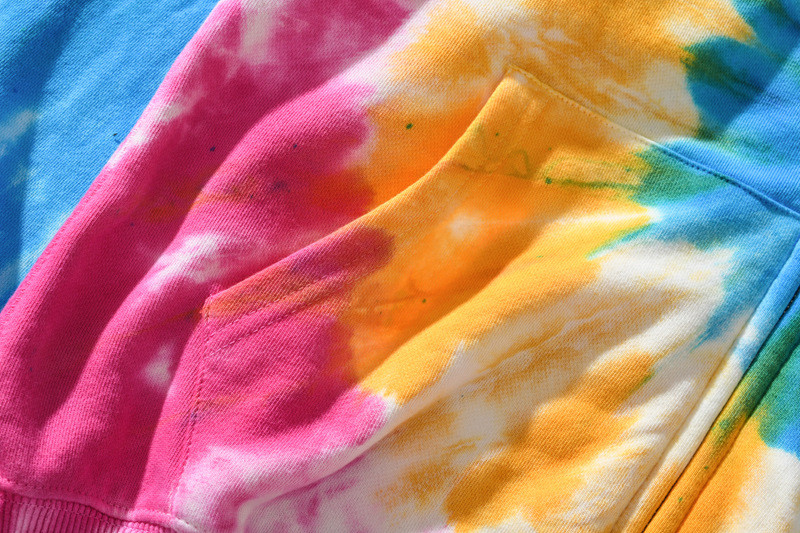 Breathable Cotton Tie Dye Zip Mens Oversized Pullover Hoodie