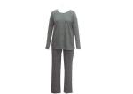 Comfortable Home Wear Ladies Loungewear Sets Round Neck Tops And Long Pants
