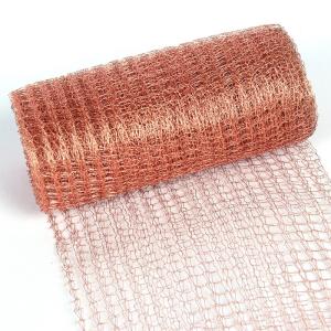 China Red Copper Mesh Rolls 40 Density 98% Porosity Hole Size Customized factory