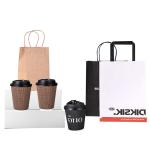 Biodegradable Takeaway Paper Bags Heavy Duty Retail Packaging