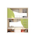 Space-Saving Hotel Bed Modern Minimalist Style Iron Bunk Bed with Large Storage