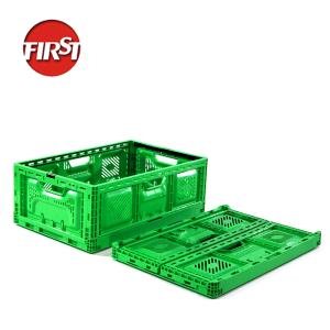 China Plastic Fruit Storage Crate Baskets Vegetable Storage Folded 600x400x52mm factory