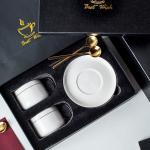 200ml Volume Kitchen Tabletop Ceramic Cappuccino Cups With Saucers For Business