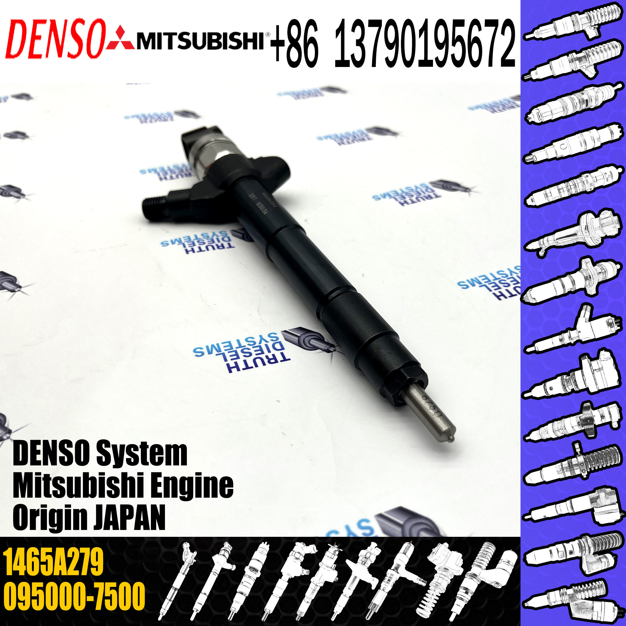 High Quality Diesel Engine Fuel Injector 095000-7500 Fuel Injector Assembly 1465A279 For Mitsubishi