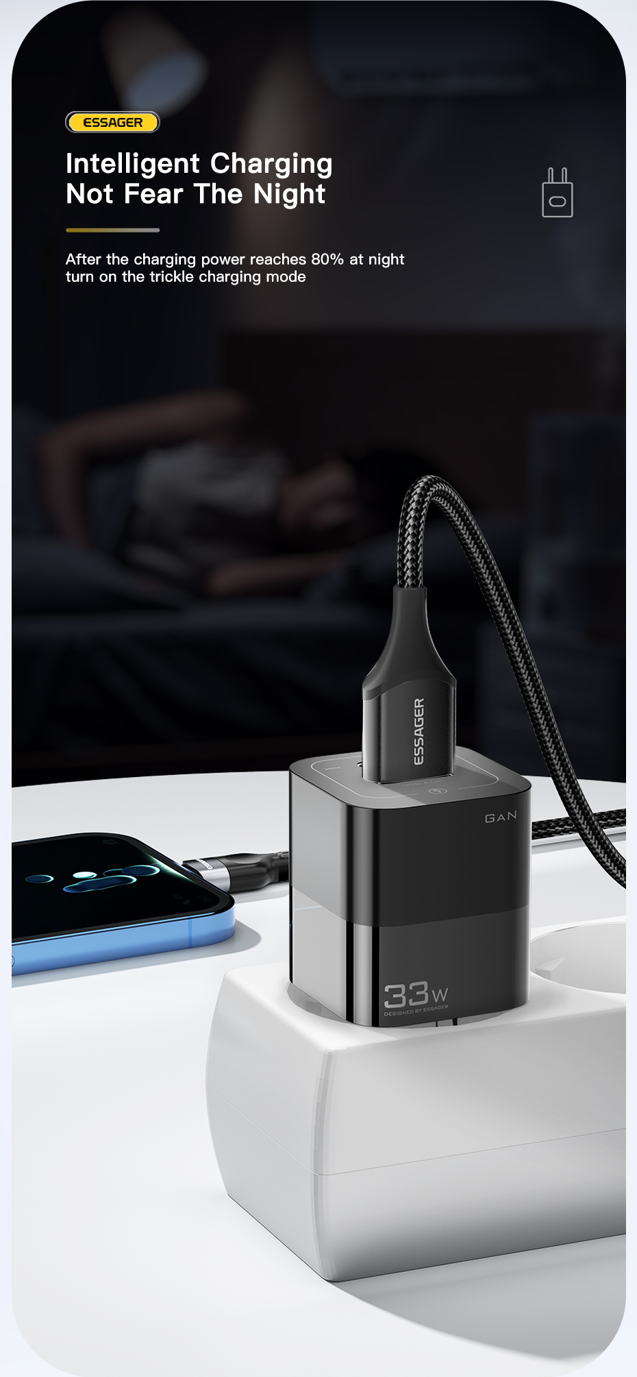 Square Brick USB Port Type C Fast Mobile Phone Charger 30W 5V With EU Plug