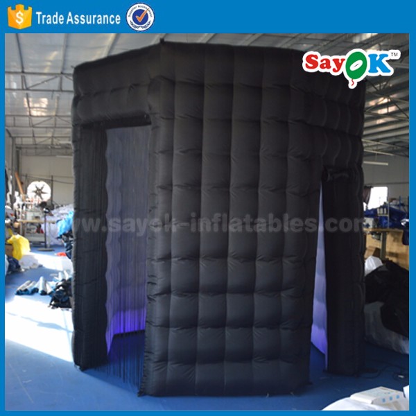 Inflatable Photo Studio White / Black Octagon Inflatable Photo Booth With Strong Wind Resistant 16 Kg