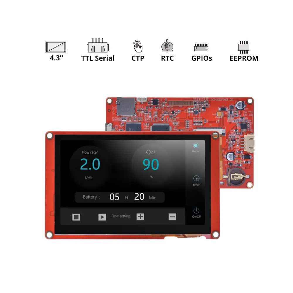 480x272 HMI LCD Display 4.3 Inch Resistive Touch Display 4 pin