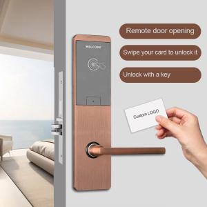 China Half Auto Hotel Smart Locks Brushed Zinc Alloy RFID Card Swipe Access Door Lock factory